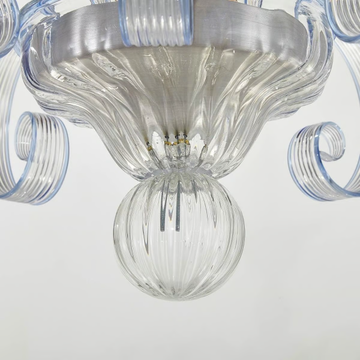 MERCURIO WITH CURLS - Handmade Murano glass ceiling lamp by Sogni Di Cristallo - view 3